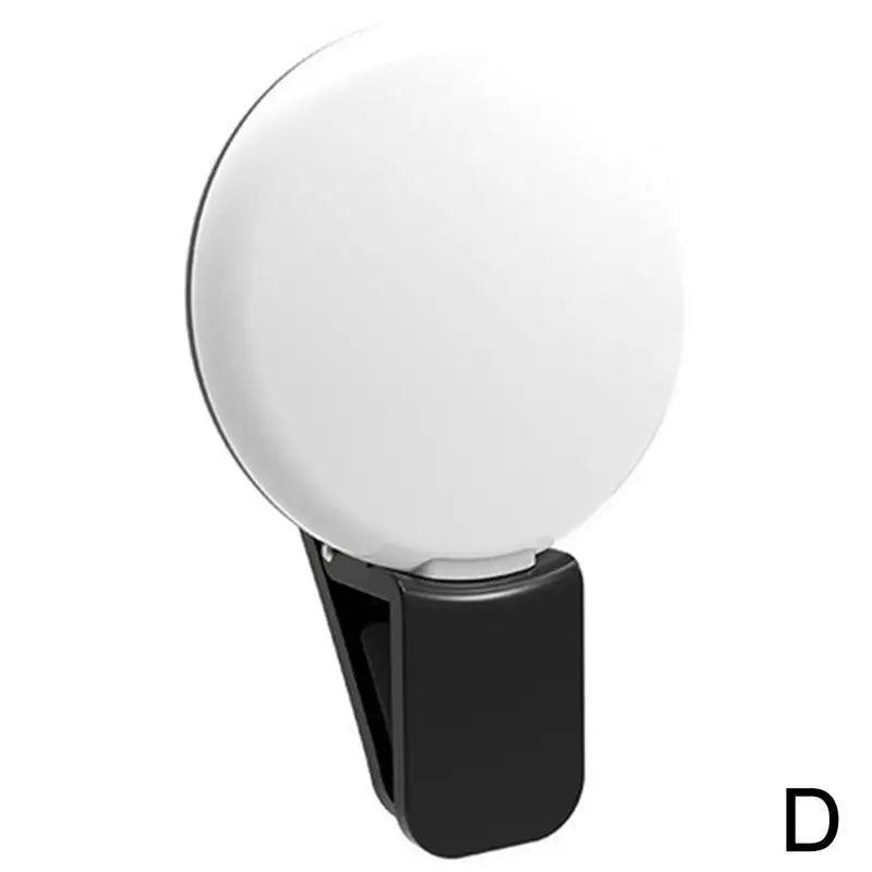 NEW Mobile Phone LED Selfie Ring Light Portable Mini Durable Practical Three Stop Dimming Circle Photography Clip Fill Light Qme black