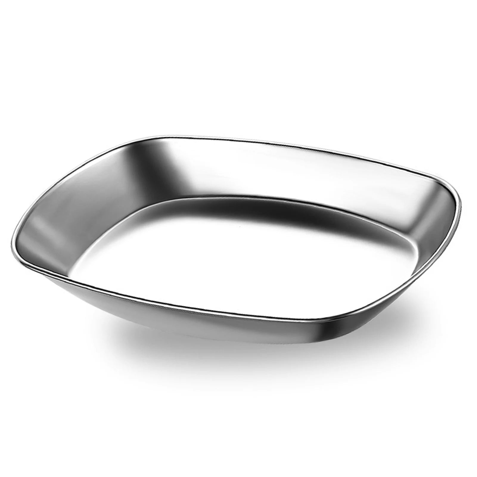 Stainless Steel Serving Plates 10 Inches Dinner Dishes Metal Camping Plate for BBQ Snack Metal Serving Plates Qme