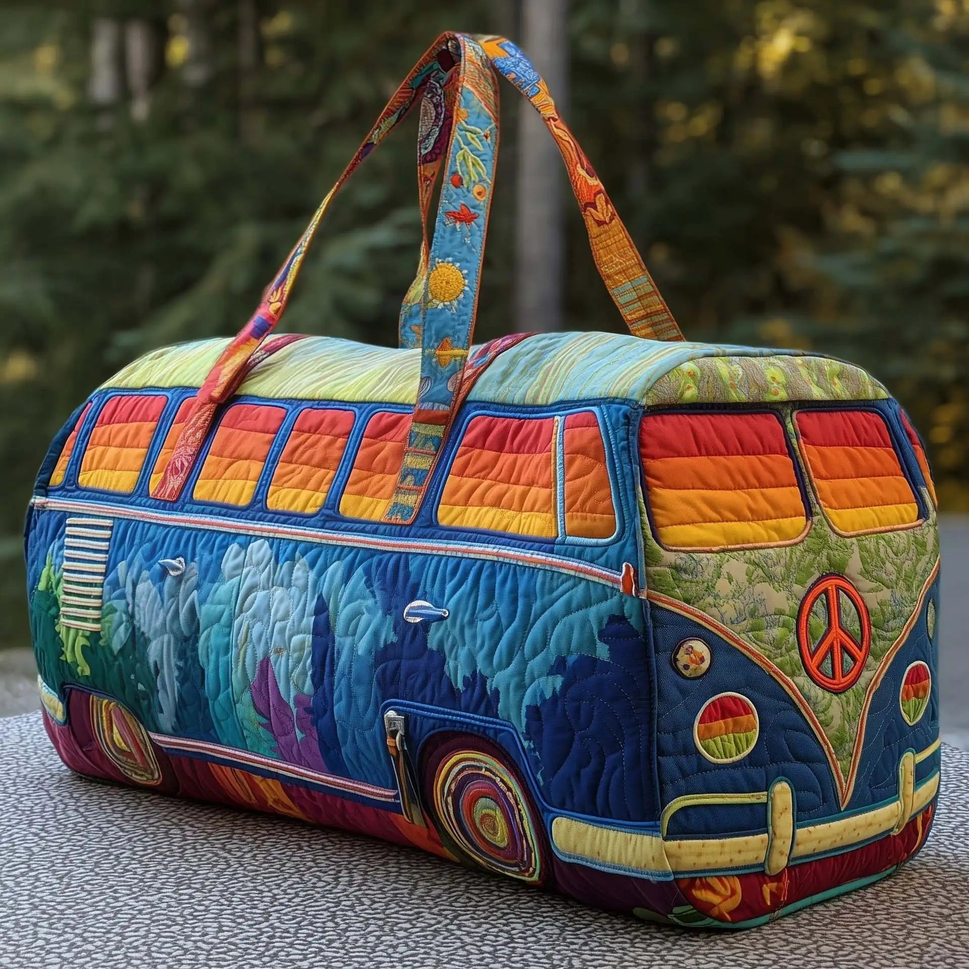 Women 3D Quilting Craft Travel Duffel Bag Fashion Sun Mountain Forest Qme A3