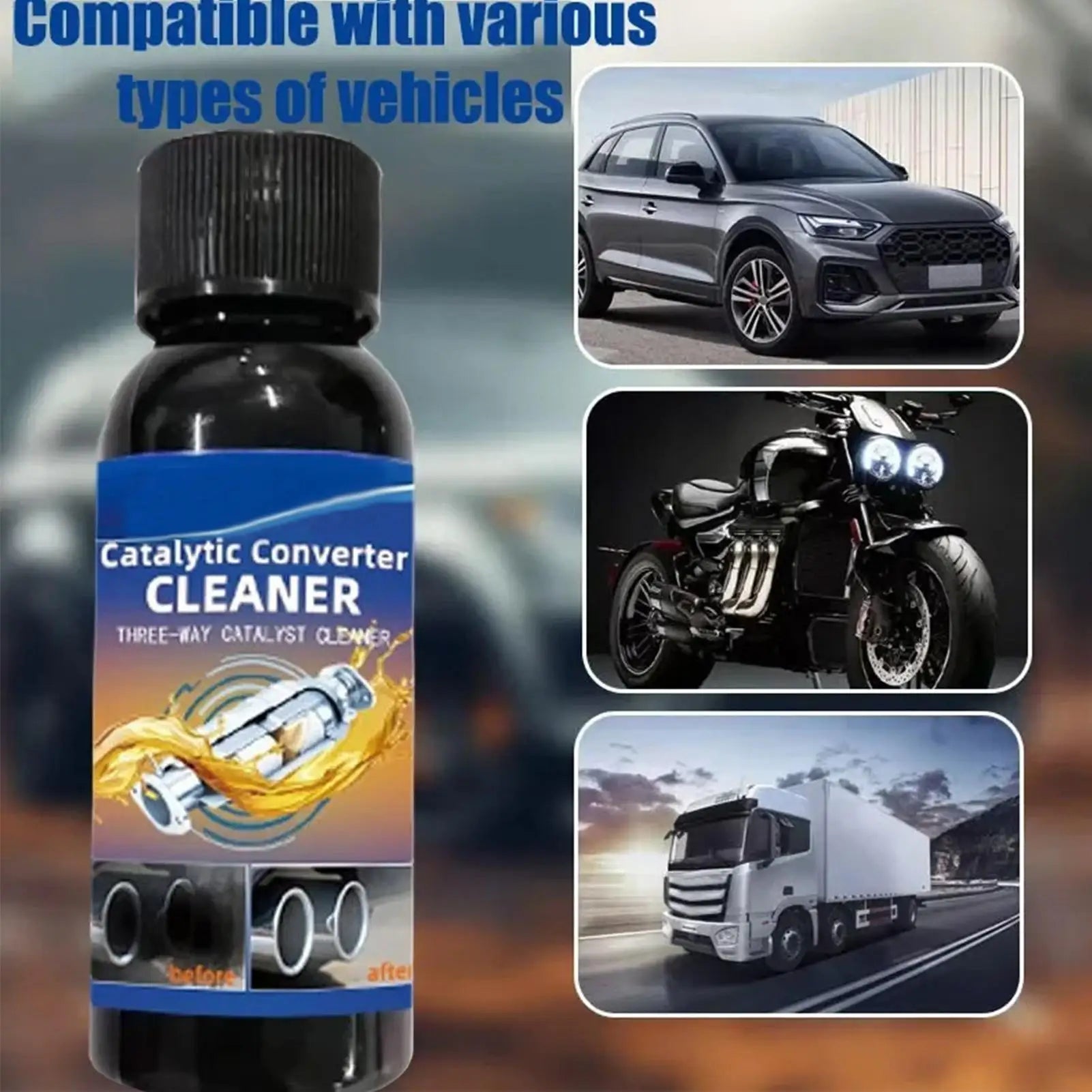 1pcs Catalytic Converter Cleaner Carbon Catalytic Converter Cleaner Engine Protection Agent For SUV Car Sedan Truck Pickup Qme