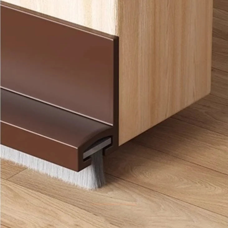 3/2/1M Door Sealing Strip Self-adhesive Door Bottom Gap Filling Insect Proof Brush Strip Windproof Soundproof Door Stopper Strip Qme Brown 1M-1PC