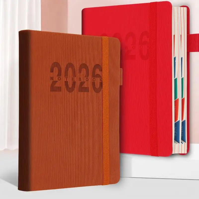 2026 Daily Monthly Planner Colorful Mark Hardcover Leather Day 400 Qme