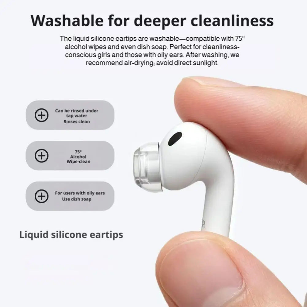 Silicone Eartips For Apple AirPods Pro 3 Soft Noise Reduction Earbuds Cap Replacement Protective Earbuds Covers Qme
