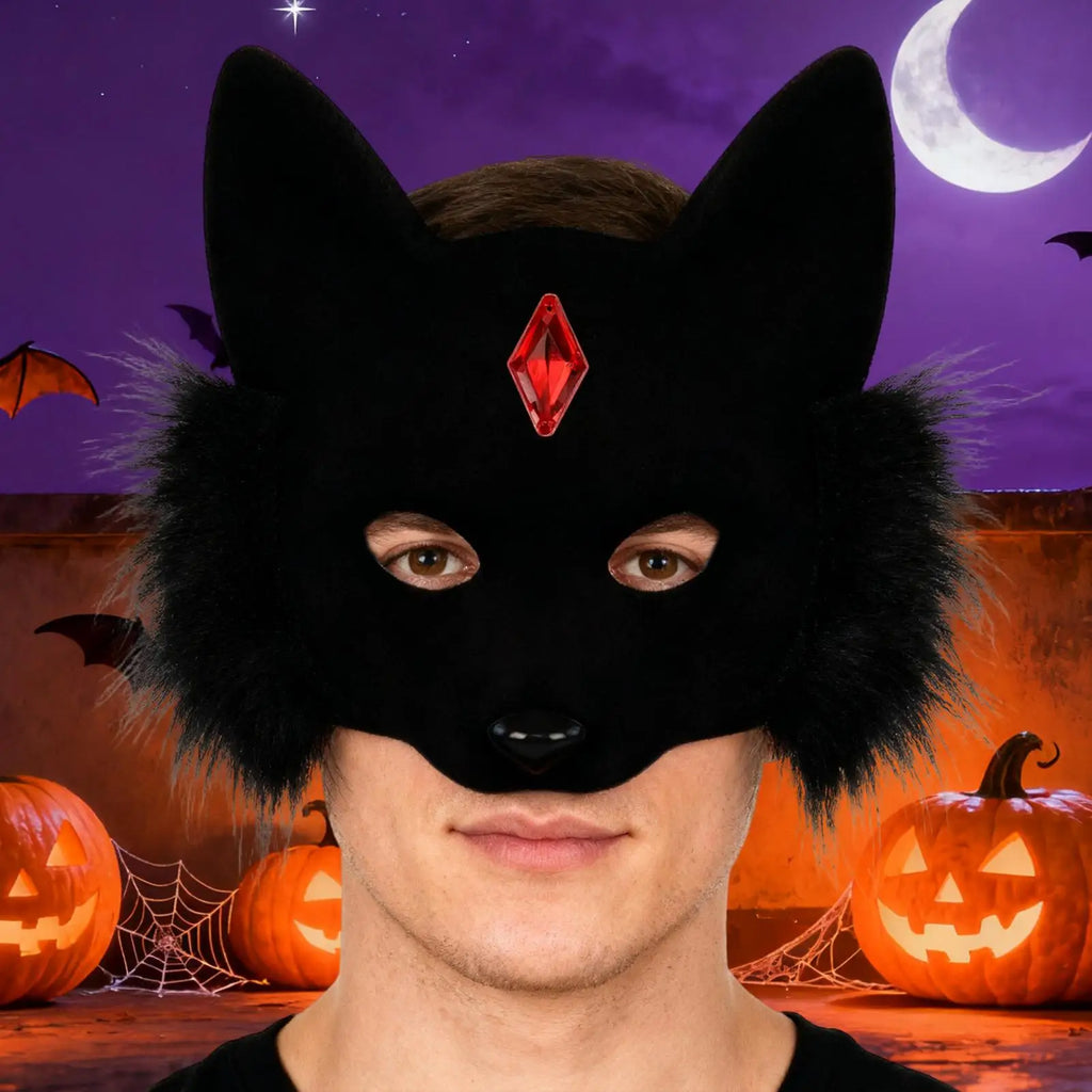 Cosplay Face Cover Realistic Headwear Canine Half Props Adults Kids Qme