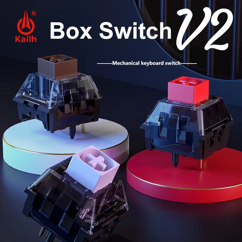 Kailh Box White V2 Box Brown V2 Box Red V2 Mechanical Keyboard Switch Clicky Linear Tactile 5pins RGB Cherry MX Gaming Switches Qme