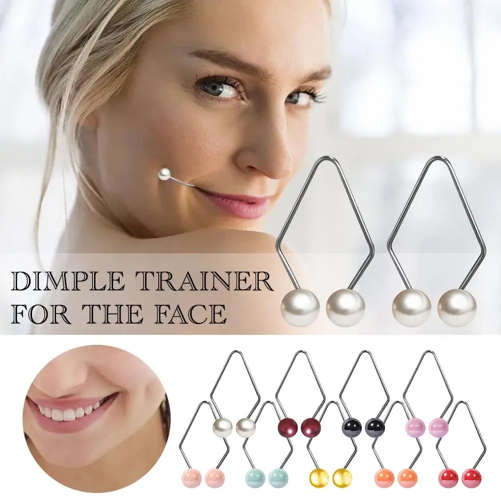 1 Pair Dimple Makers Cheeks Maker Balls Face Improve Smile Easy Wear Qme