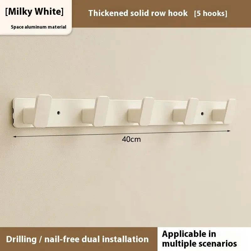 Drill-free Hanging Hook Wall Strong Self Adhesive Hanger Sticky Qme White 5Hook
