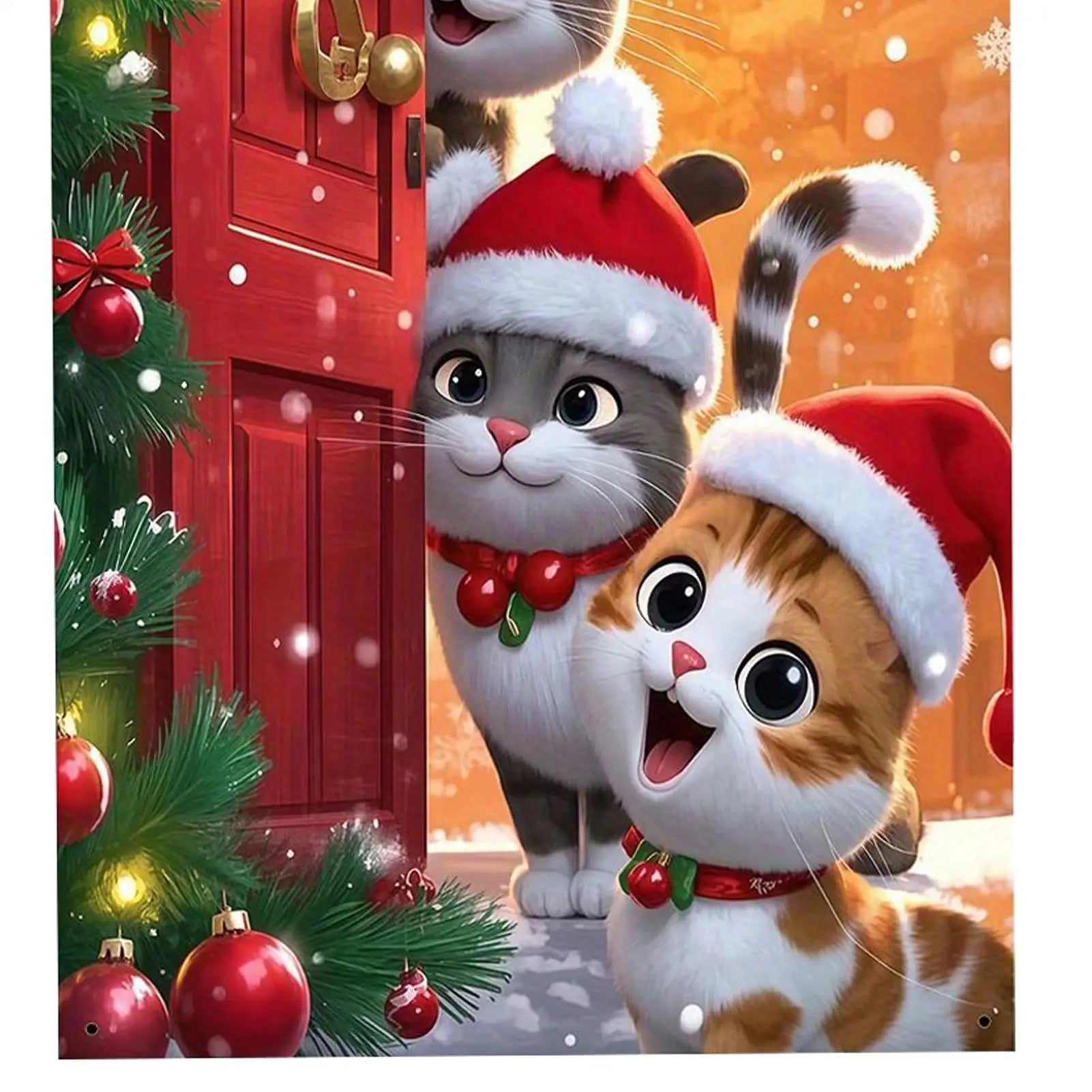 Christmas Door Wrap Cute Decor Waterproof Festive Decorations Outdoor Qme