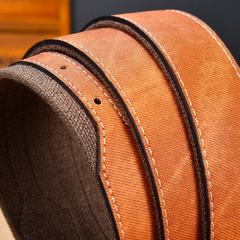 Stylish Canvas Leather Hybrid Belt Men Comfortable Everyday Casual Qme