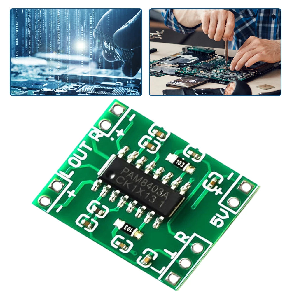 PAM8403 Super Mini Digital Amplifier Board 2.5V-5.5V 2 Channels Audio Power Amplifier Module USB Power Supply for Volume Control Qme
