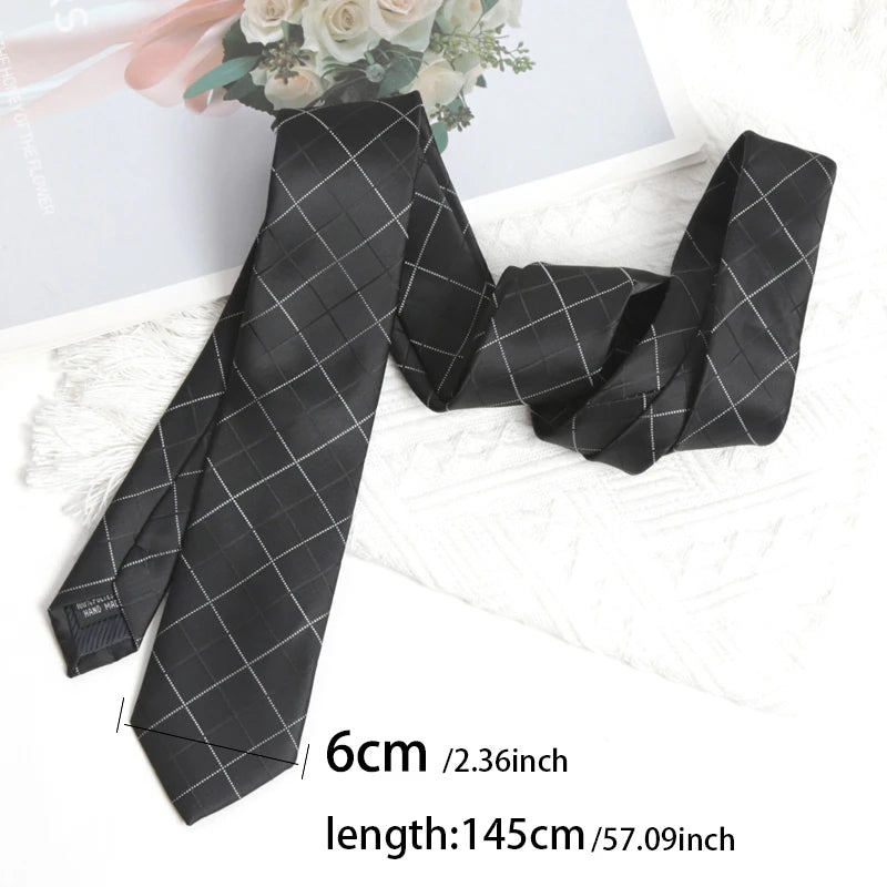 Black Stripe Tie Cufflink Cravat Bowtie Set Wedding Ties Gifts for Men Handky Elegant Necktie for Designer Business Accessories Qme