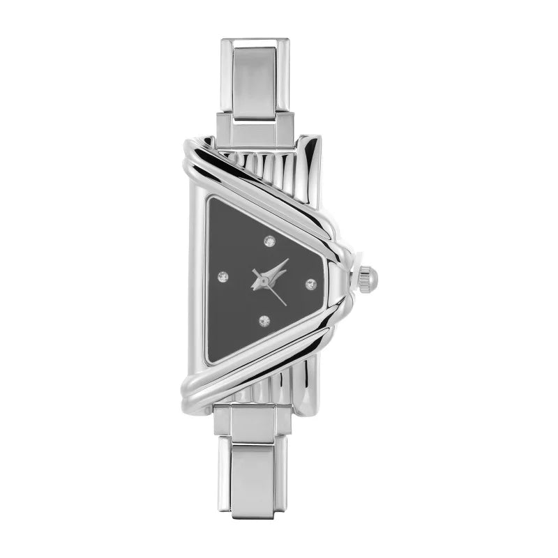 Fashion Women's Stainless Steel Square Triangle DIY High Quality Watch Bracelet Bangle Party Friend Wife Birthday Jewelry Gifts Qme Style 35