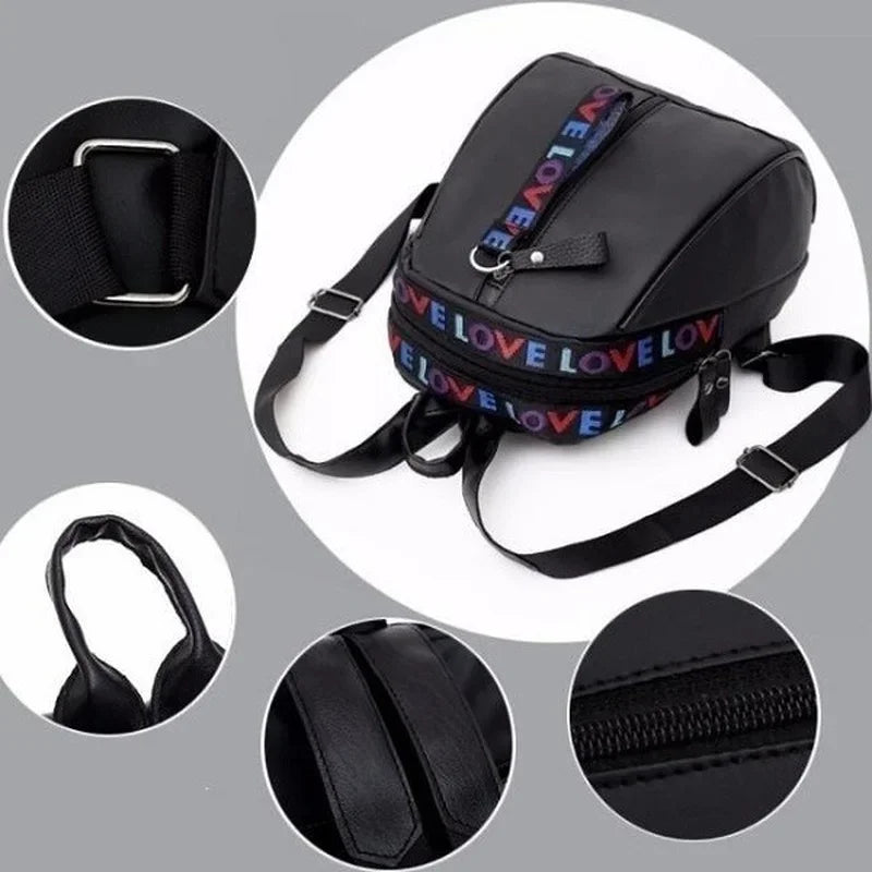 Mini Men's Backpack Fashion Small Black Shoulder School Bag Man Qme