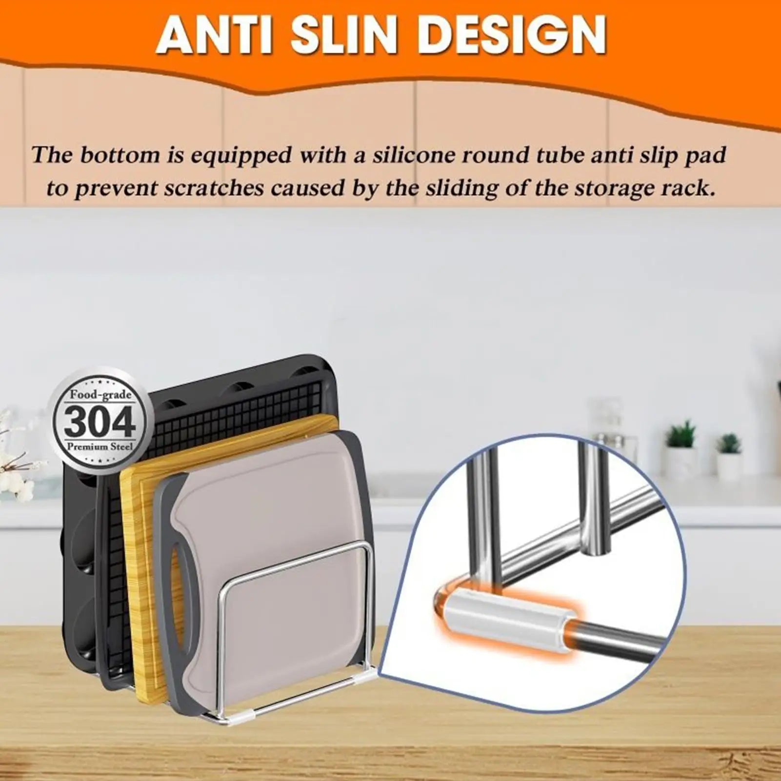 Cutting Board Holder Stand Rustproof Slim Organizer Chopping Offices Qme