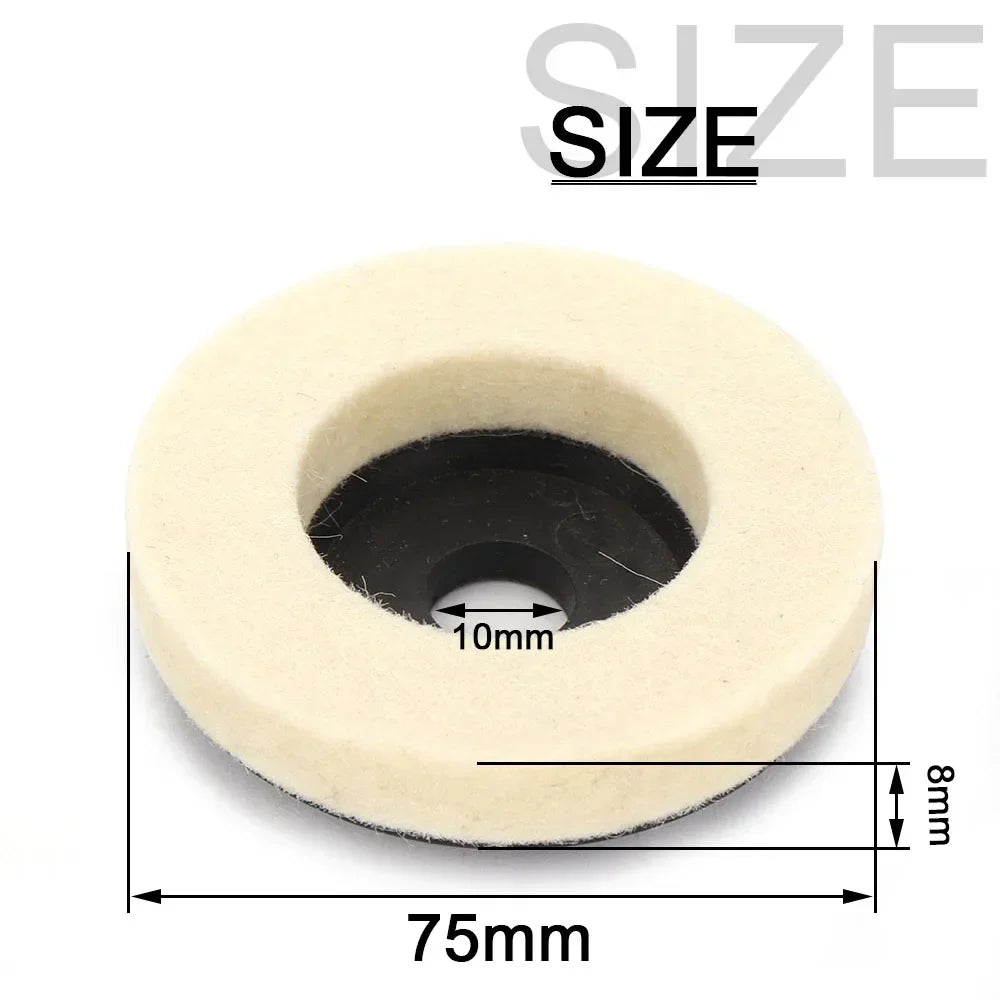 50mm/75mm Wool Polishing Wheel Polishing Pads Angle Grinder Wheel Felt Polishing Disc for Metal Marble Glass Ceramic 1PC Qme 3inch