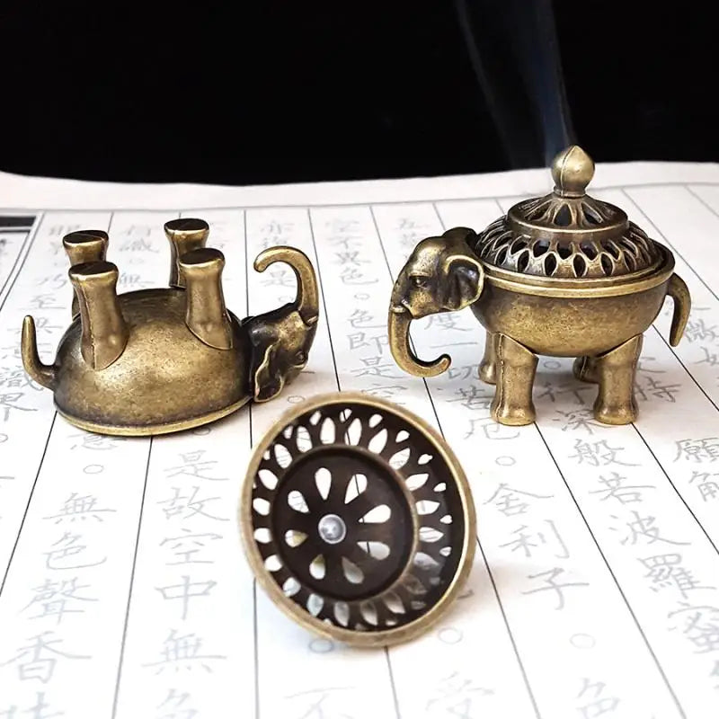 Handle Yoga Meditation Home Decor Ancientstyle Elephant Lucky Incense Qme