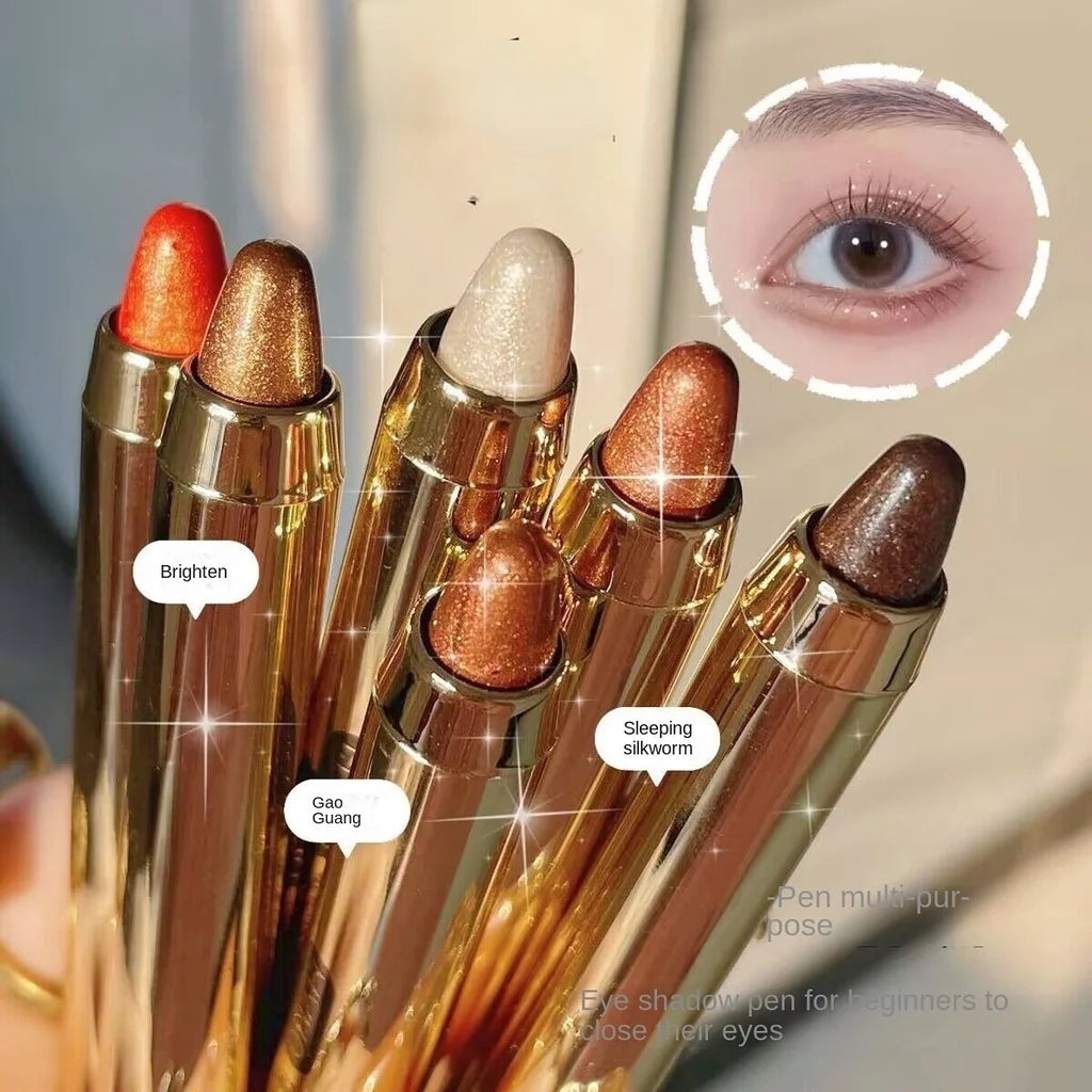 Long-lasting Waterproof Double-headed Shimmer Eyeshadow Stick Qme