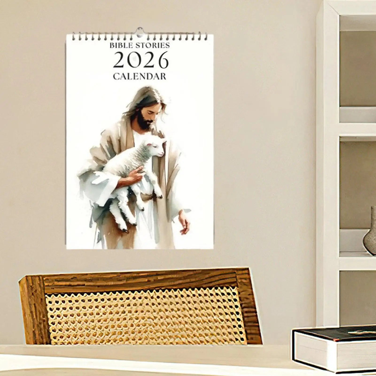 2026 Calendar 2026 Bible Story Religious Wall Calendar Inspirational Christian Planner Art Religious Home Decor for Bedroom Qme