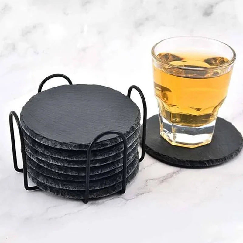 Tabletop Cup Mat Organizer Practical Cork Ceramic Stand Household Qme