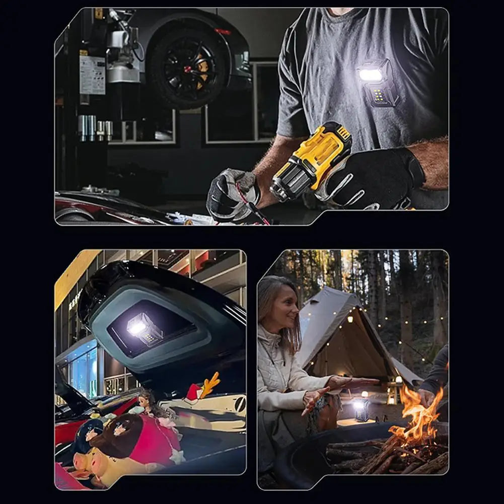 Rechargeable Work Light COB Flashlight 1200mAh Magnetic 180 Rotate Qme