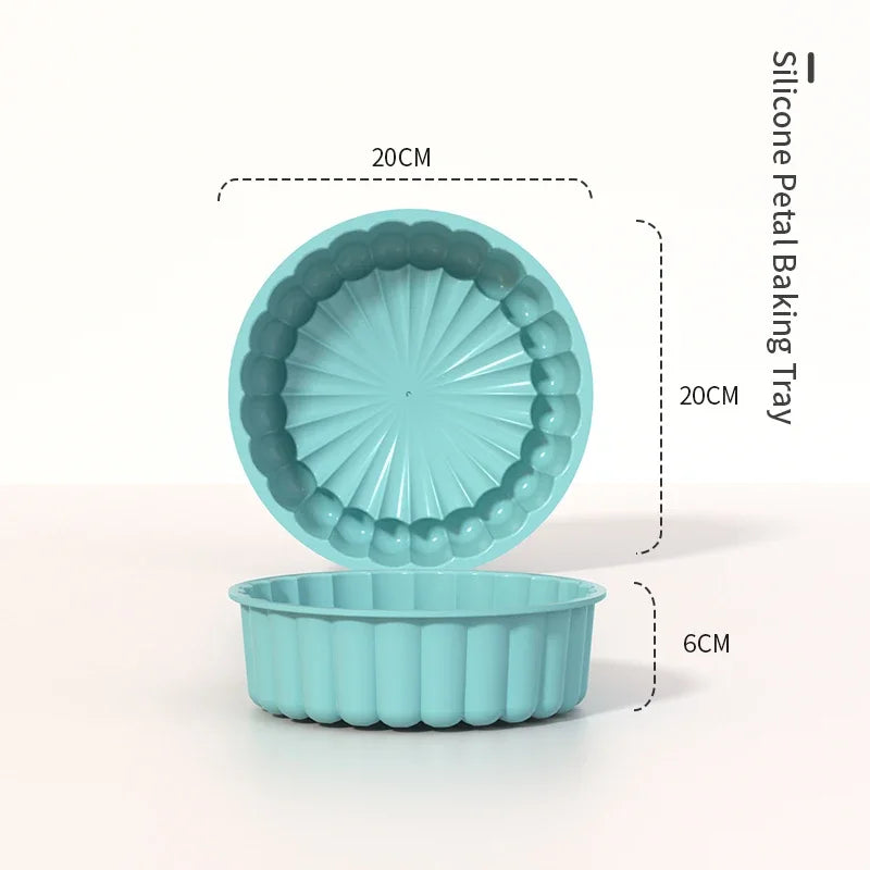 Non-Stick Silicone Fluted Tube Cake Pan 3D Shape Baking Mold DIY Kitchen Bakeware Tools for Pastry & Cake Decorating Qme Petal 2