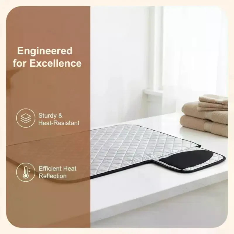 Foldable Ironing Mat Heat Resistant And Steam Proof Perfect For Home Daily Use And Travel Easy To Store Qme