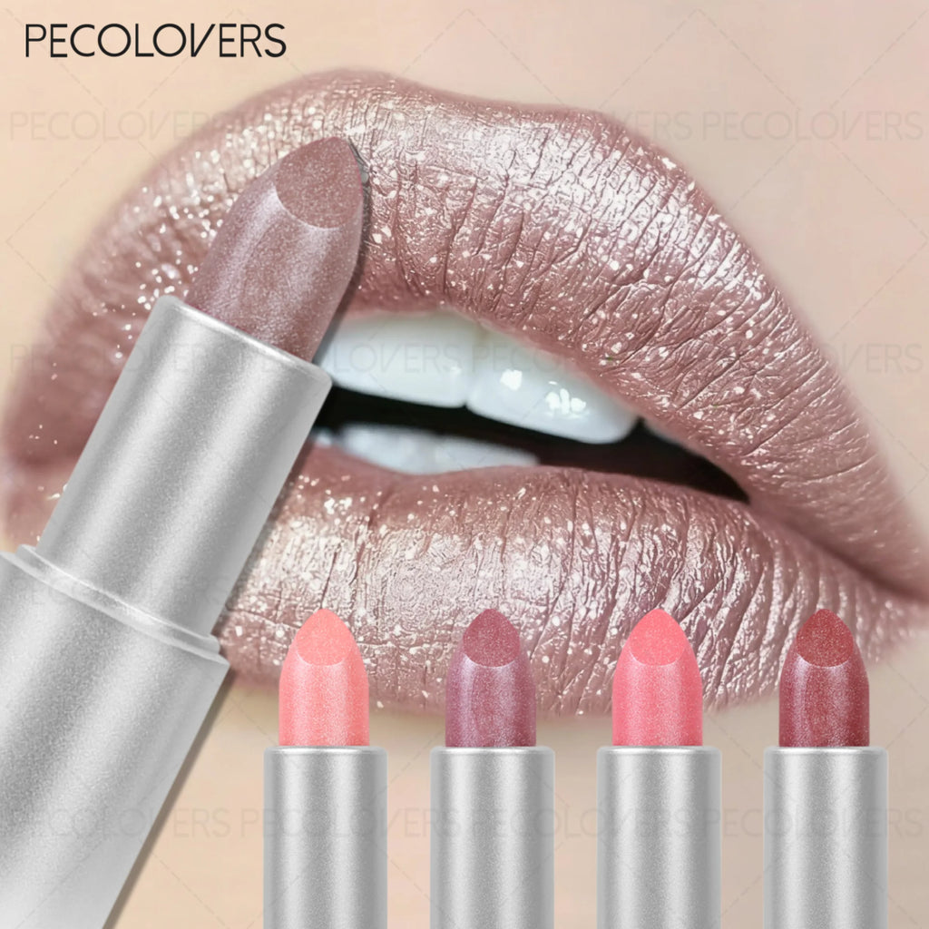 Mermaid Pearlescent Glitter Lipstick Waterproof Long-lasting Metallic Qme