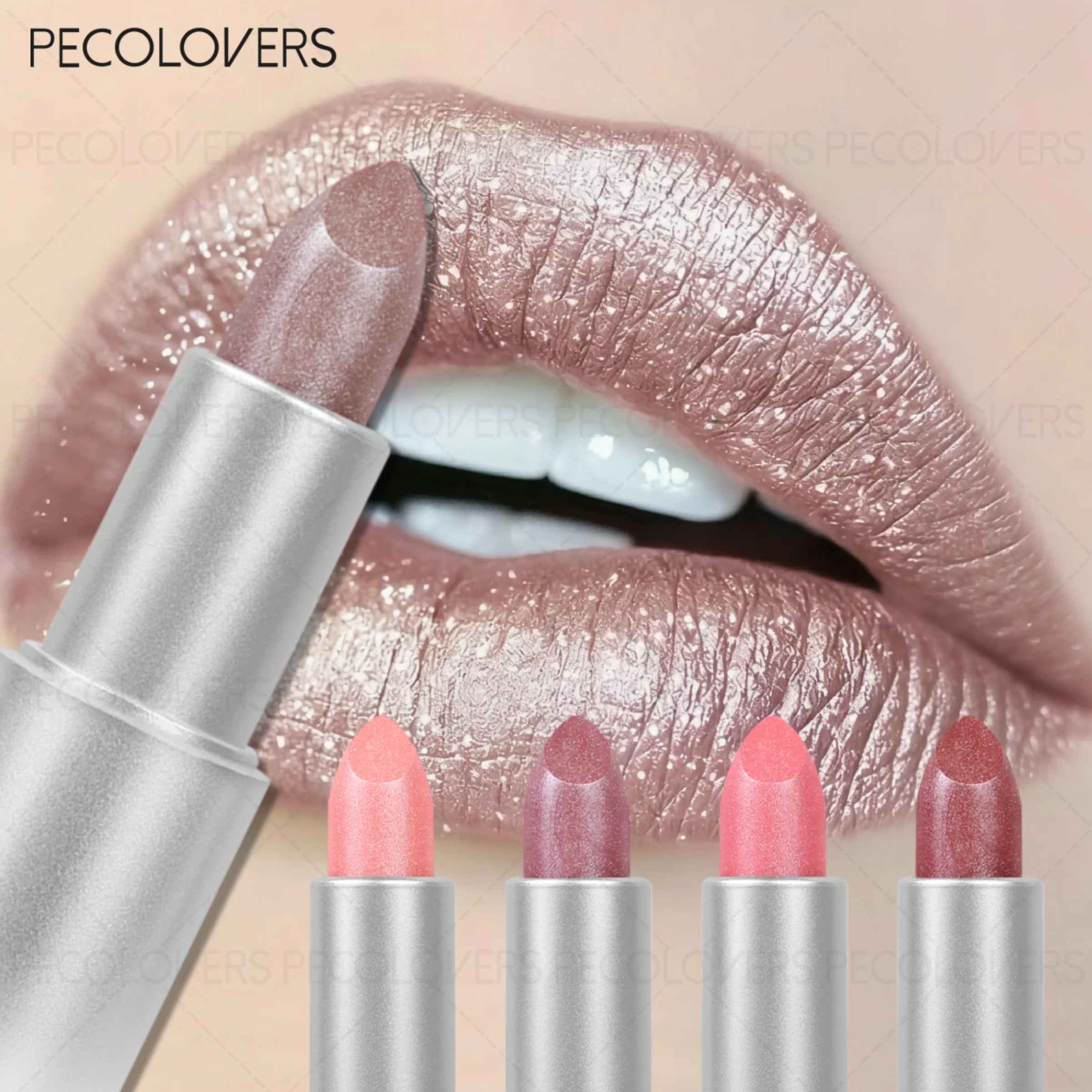 Mermaid Pearlescent Glitter Lipstick Waterproof Long-lasting Metallic Qme