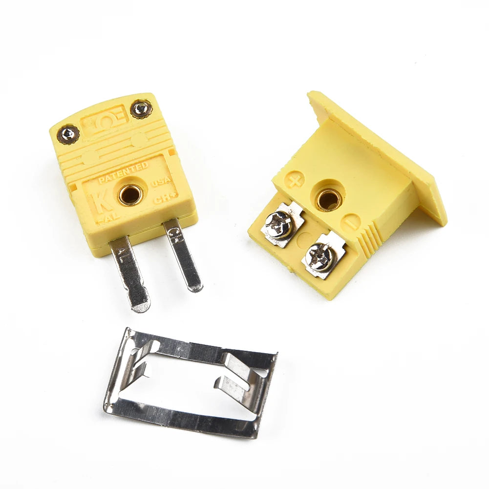 Yellow Thermocouple Socket Shell Plug Adaptor Mini Thermometer K-Type Miniature Panel Mount Connector Nylon Plastic Qme