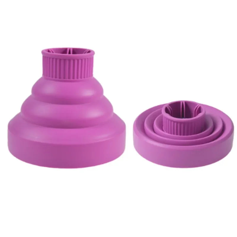 Silicone Hairdryer Diffuser Cover Foldable Temperature Resistant Qme Purple