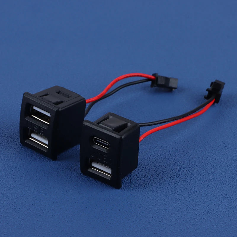 USB Female Base Type-c Black Double-layer Socket Lamp Charging Power Qme