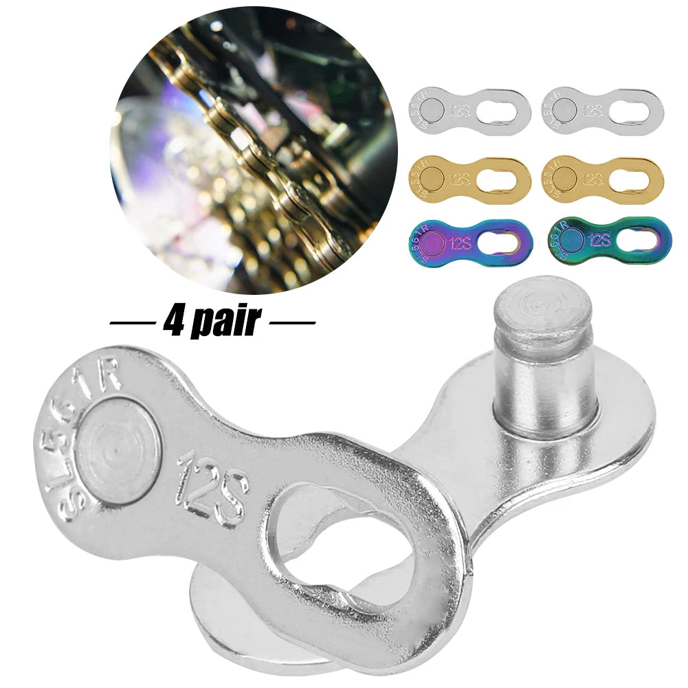 Bike Chain Link 4Pair Steel Bike 12Speed Chain Missing Link Connector Parts Cycling Accessory Chain Link Bike Chain Part Qme
