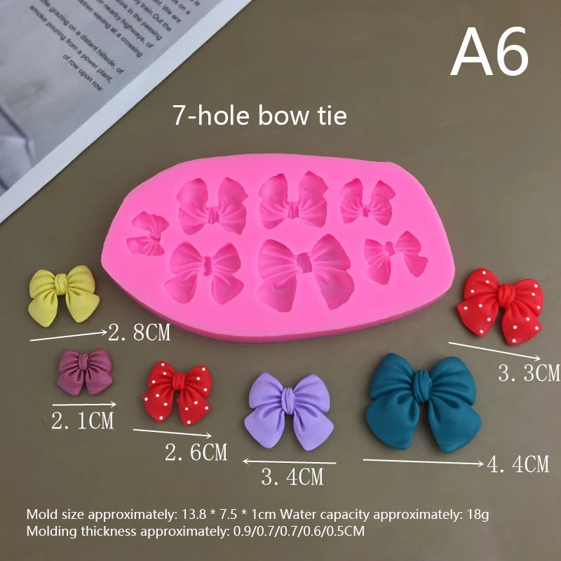 Cute Cartoon Silicone Molds DIY Flowers Bow Bee Fondant Cupcake Cake Qme A6