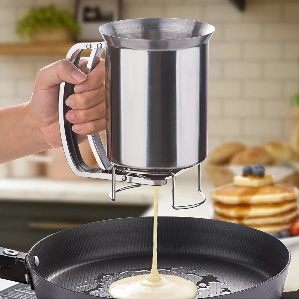 Stainless Steel Batter Dispenser Reusable Food Grade Pancakes Waffles Qme