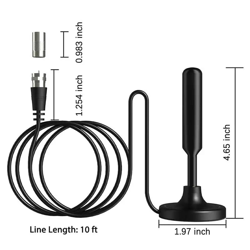 Digital TV Antenna Indoor Signal Amplifier Gain 720P 1080P Adapter Qme