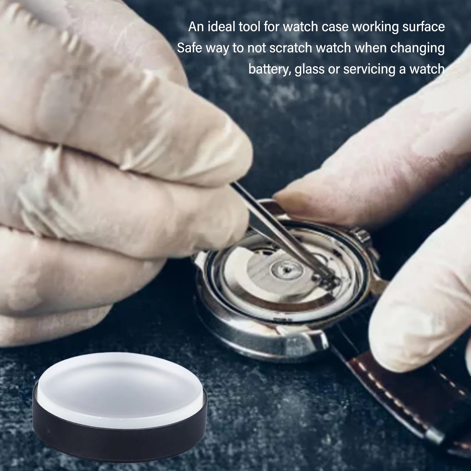 Watch Movement Holder Cushion Soft Rubber Non Scratching Transparent Professional Watch Case Casing Cushion for Watch Repairer Qme