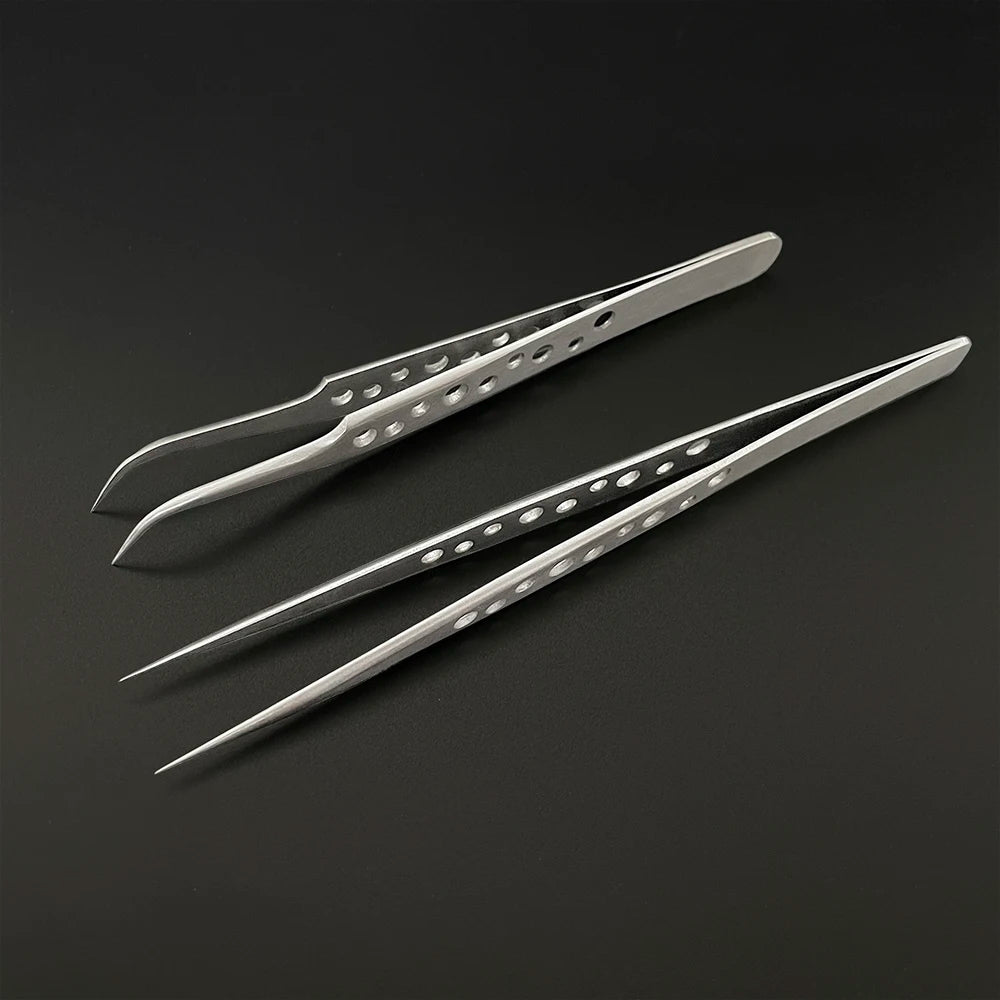 Industrial Tweezers Electronics Anti-static Curved Straight Tip Qme