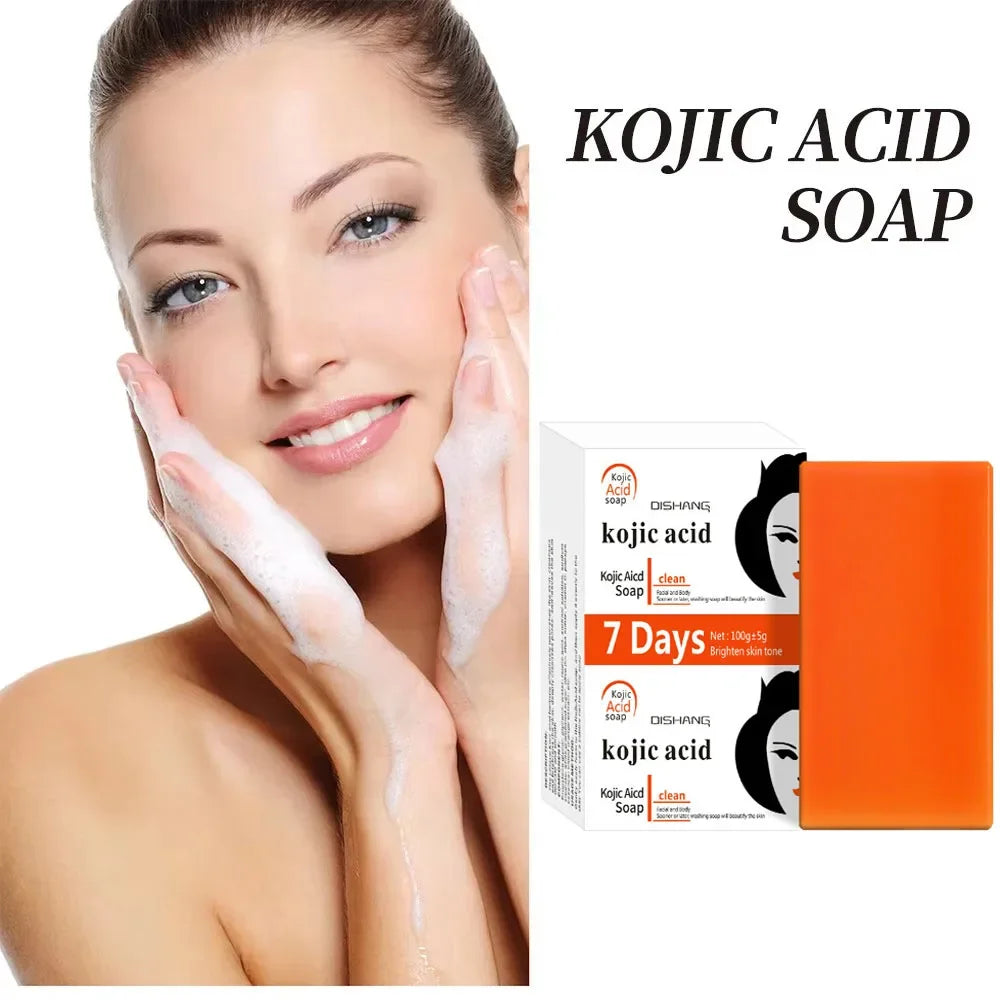 Handmade Whitening Soap Skin Care Deep Cleaning Moisturizing Cleansing Essential Temperate Soap Brighten Skin Kojic Acid Soap Qme