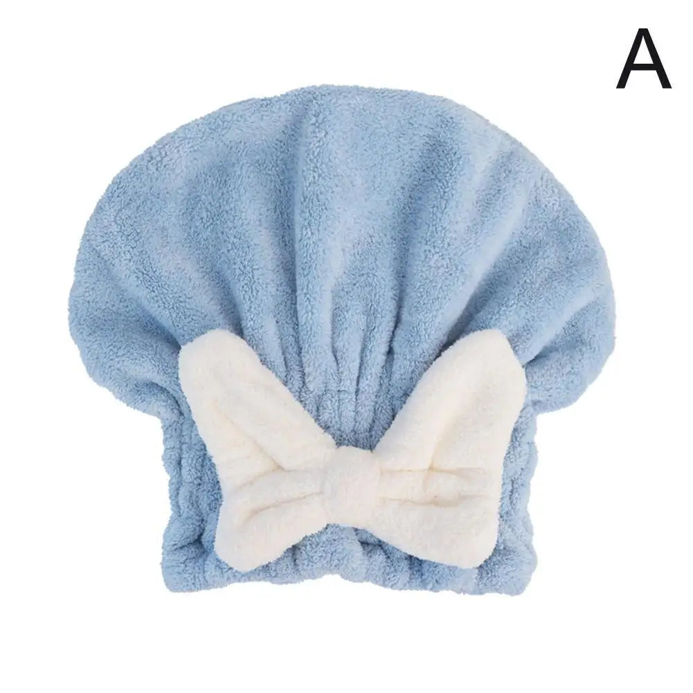 Microfiber Drying Hair Caps For Women Girls Quick Dry Hair Towel Turban Hat Bathing Soft Hair Towel Wrap With Cute Butterfly Bow Qme Blue China
