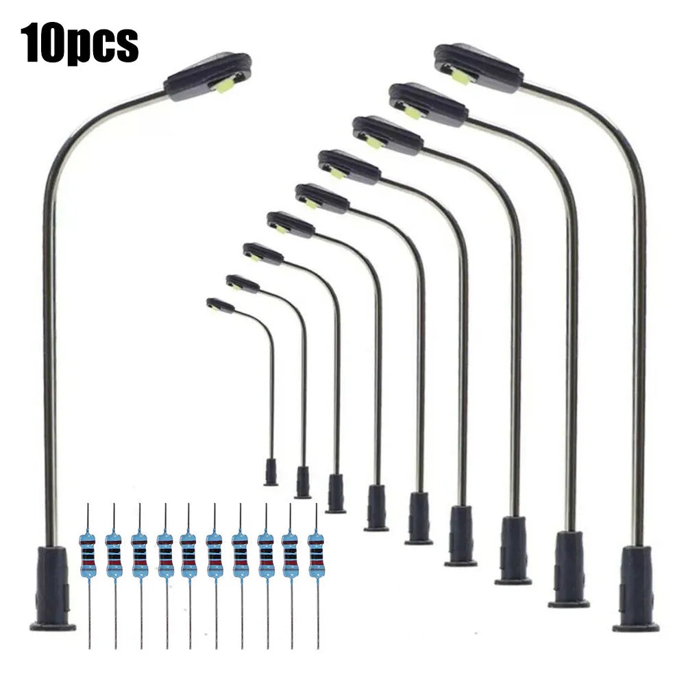 Warm White LED Street Lights Resistors 10pcs/set 42mm For Model Making For Railway & Building Layout Lampposts Qme Default Title