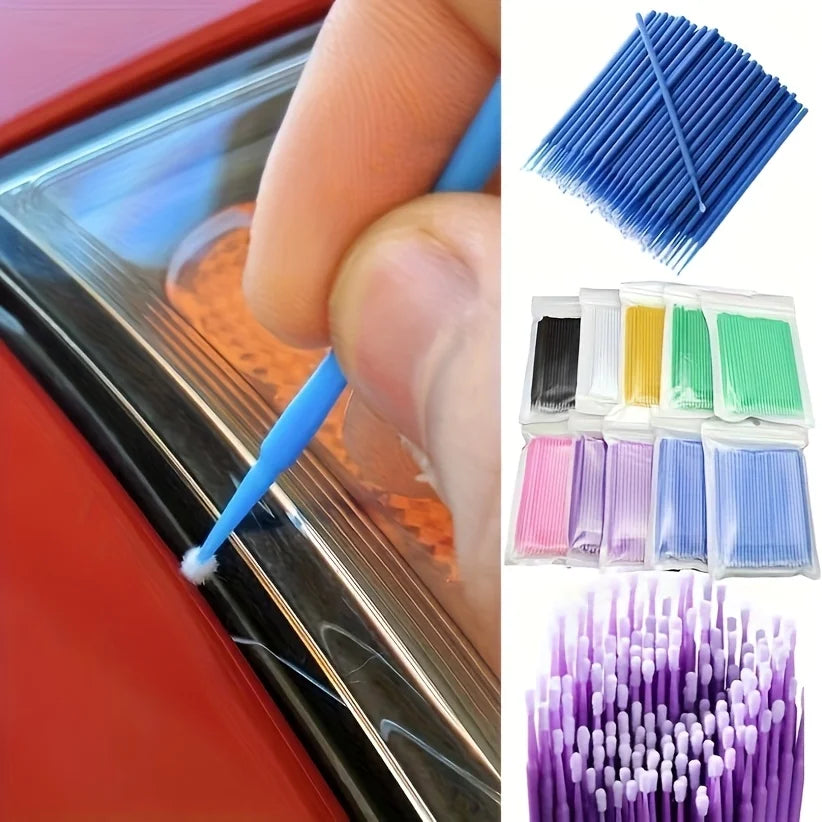 100pcs Approximately Disposable Micro Brushes - Precision Fine Tip Paint Applicator with Soft Bristles for Single Use, Qme