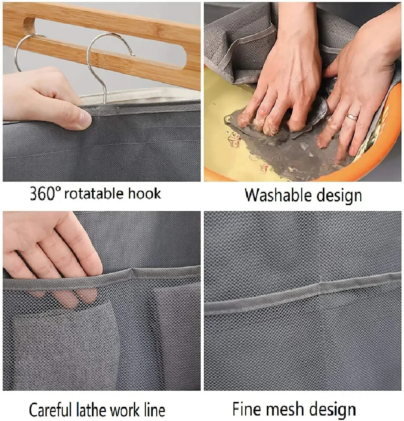 Double Sides Underwear Storage Hanging Bag Dormitory Home Wardrobe Hanging Wall Foldable Bag Underpants Socks Organizer Qme