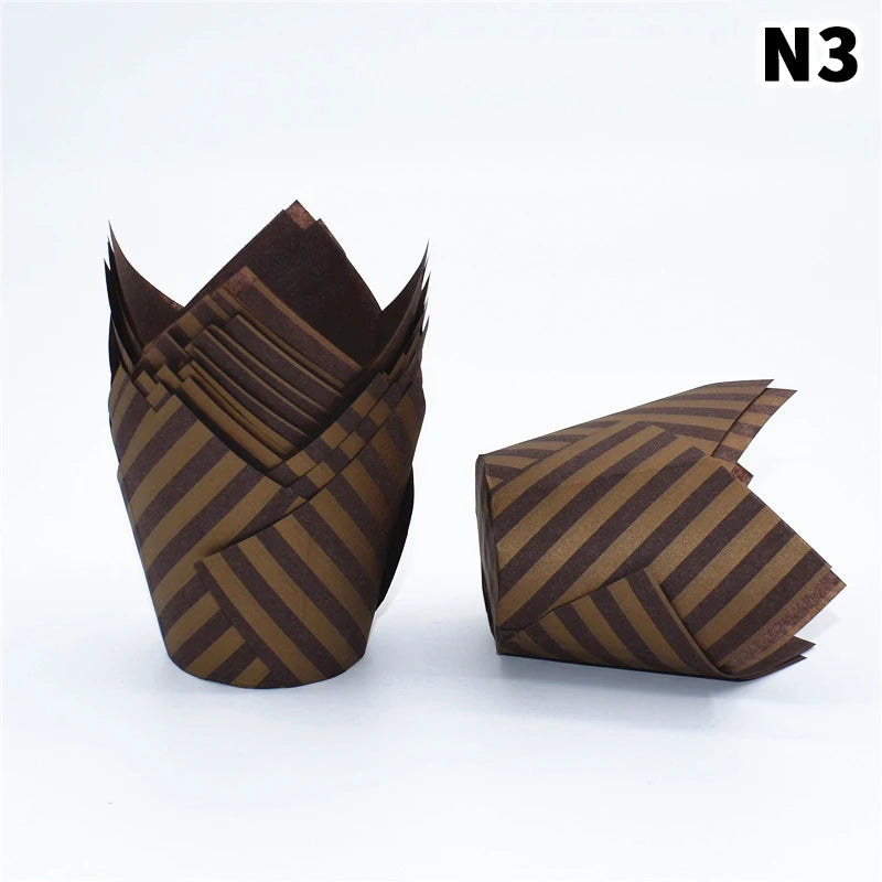CC1150pcs Sets Tulip Muffin Cupcake Paper Cups Oilproof Cupcakes Qme N3