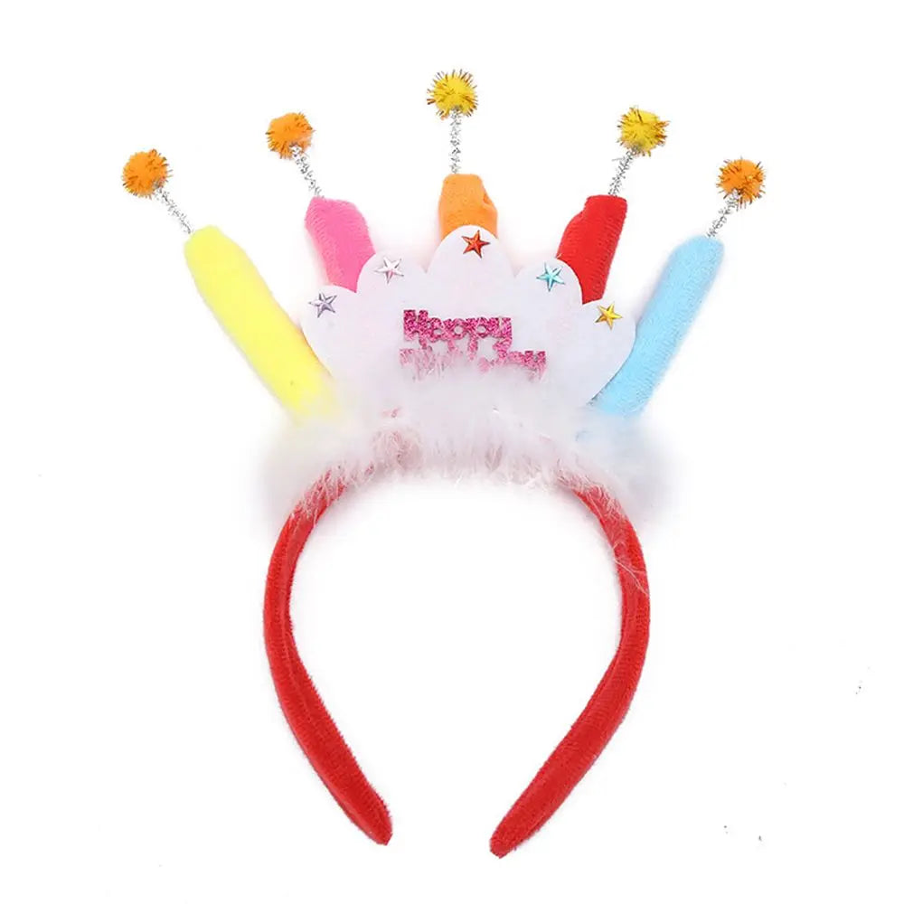 Decor Children Happy Birthday Headwear Crown Candle Hairband Hair Qme