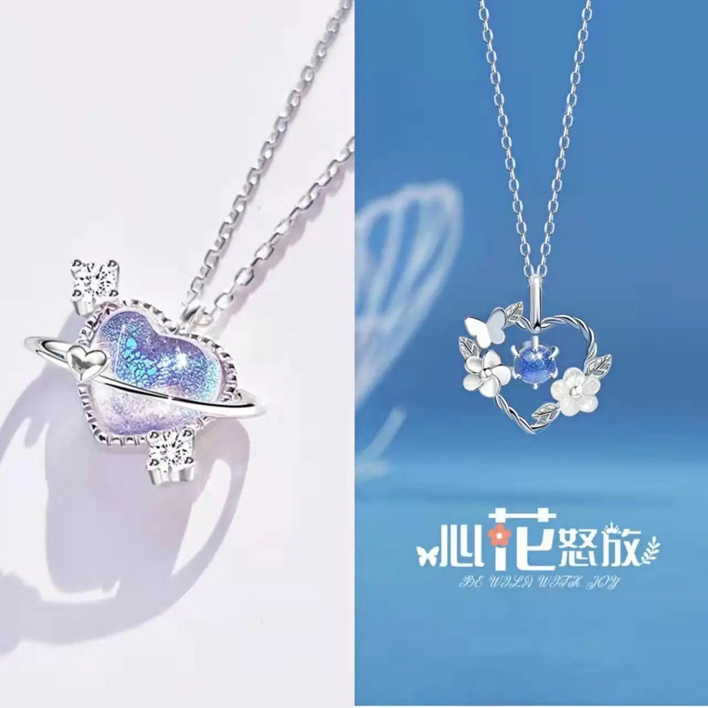 Creative Honey Star Moon Feather Heart Women's Necklace Girl Lady Object Party Banquet Anniversary Gift Qme