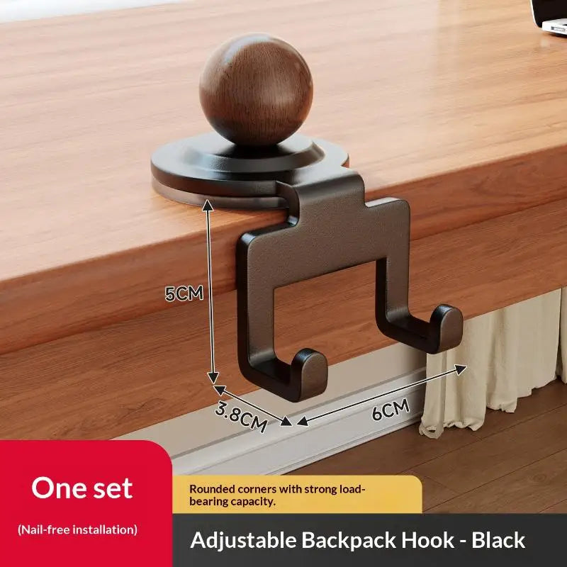 Table Side Universal Hooks Adjustable Bag Hanger Multifunctional Qme Black