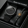 2pcs Fashion Men's Quartz Watch Bracelet Set Casual Plastic Band Wristwatch Bracelet Set Reloj Hombre（Without Box） Qme B Set No Box