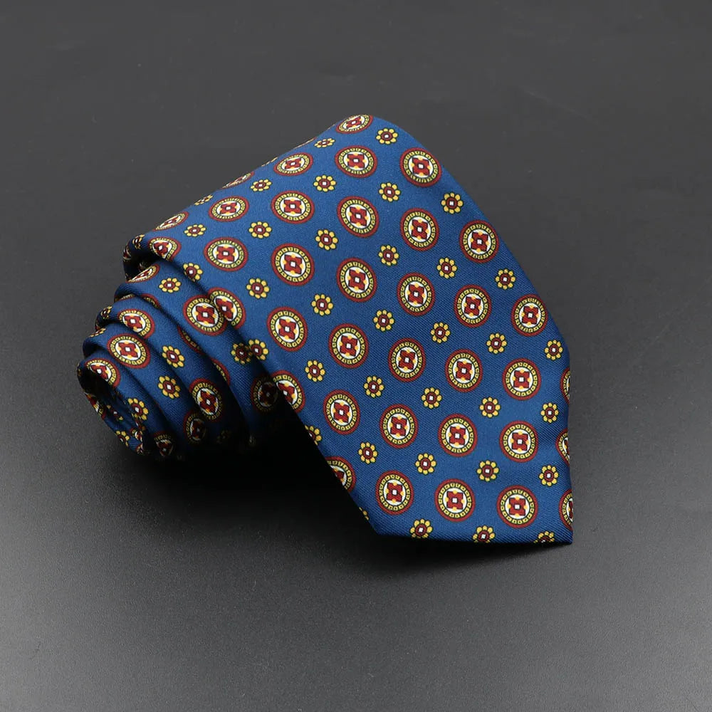 Men's Fashion Silk Tie Soft Novelty Necktie Blue Green Orange Ties Qme 44