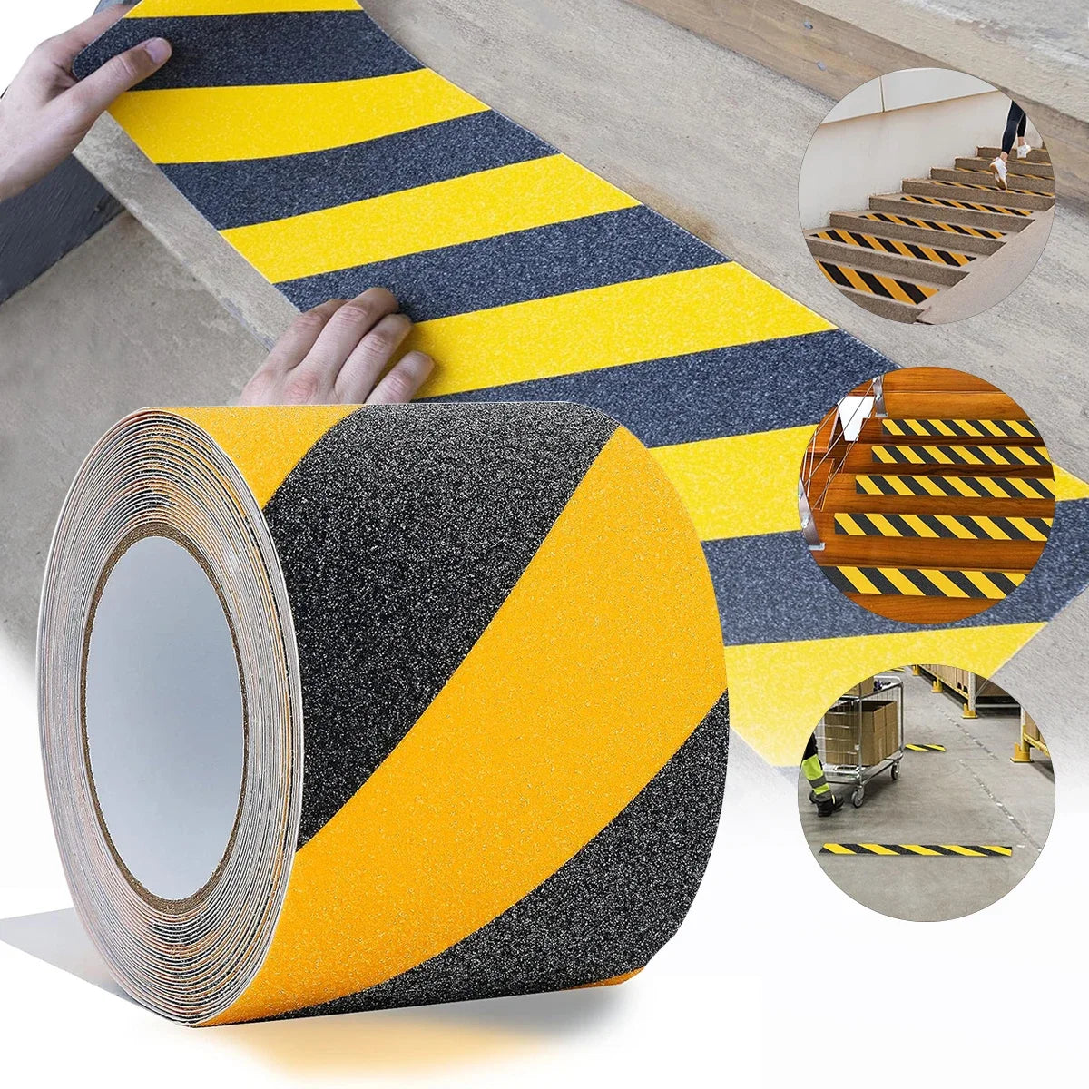 Non Slip Safety Grip Tape Anti-Slip Indoor Outdoor Stickers Strong Adhesive Safety Traction Tape Stairs Floor Warning Tape Qme
