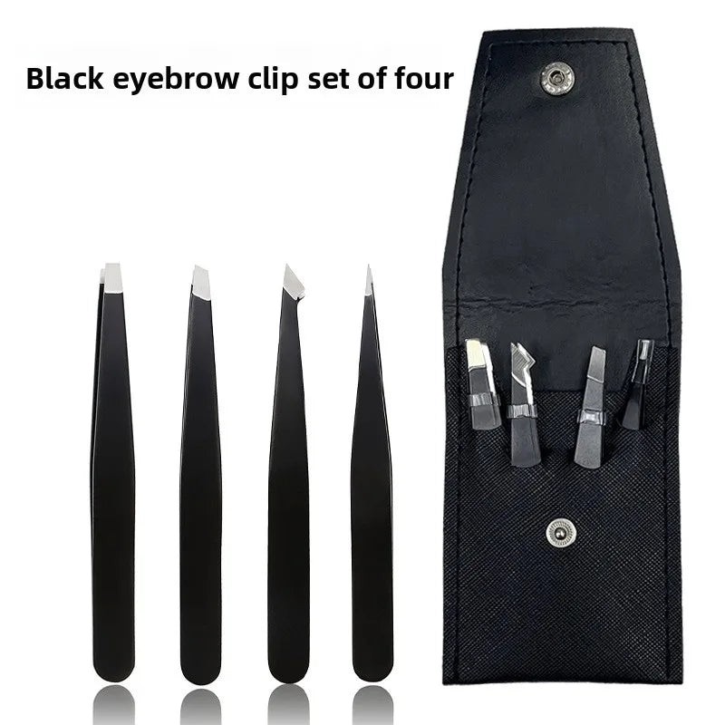 Face Hair Removal Beautfy Makeup Tool Eyebrow Tweezers Rose Gold Qme black